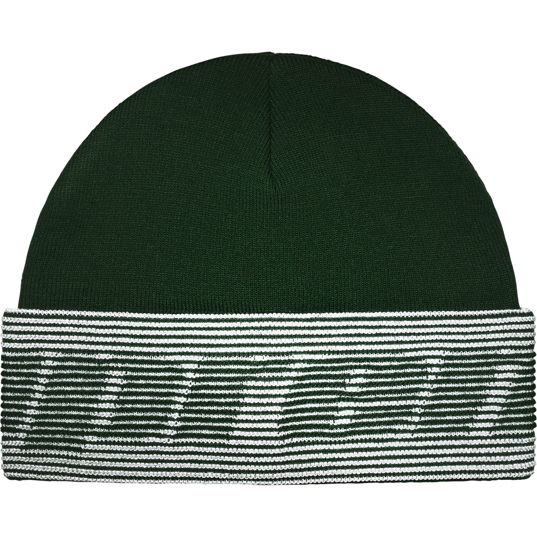 Supreme Reflective Jacquard Beanie (FW24) - Dark Green - $40
