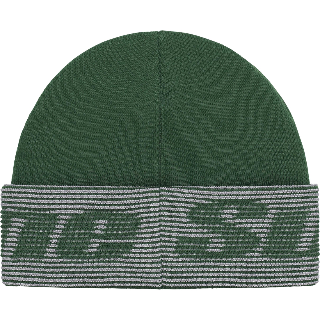 Supreme Reflective Jacquard Beanie (FW24) - Dark Green - $40