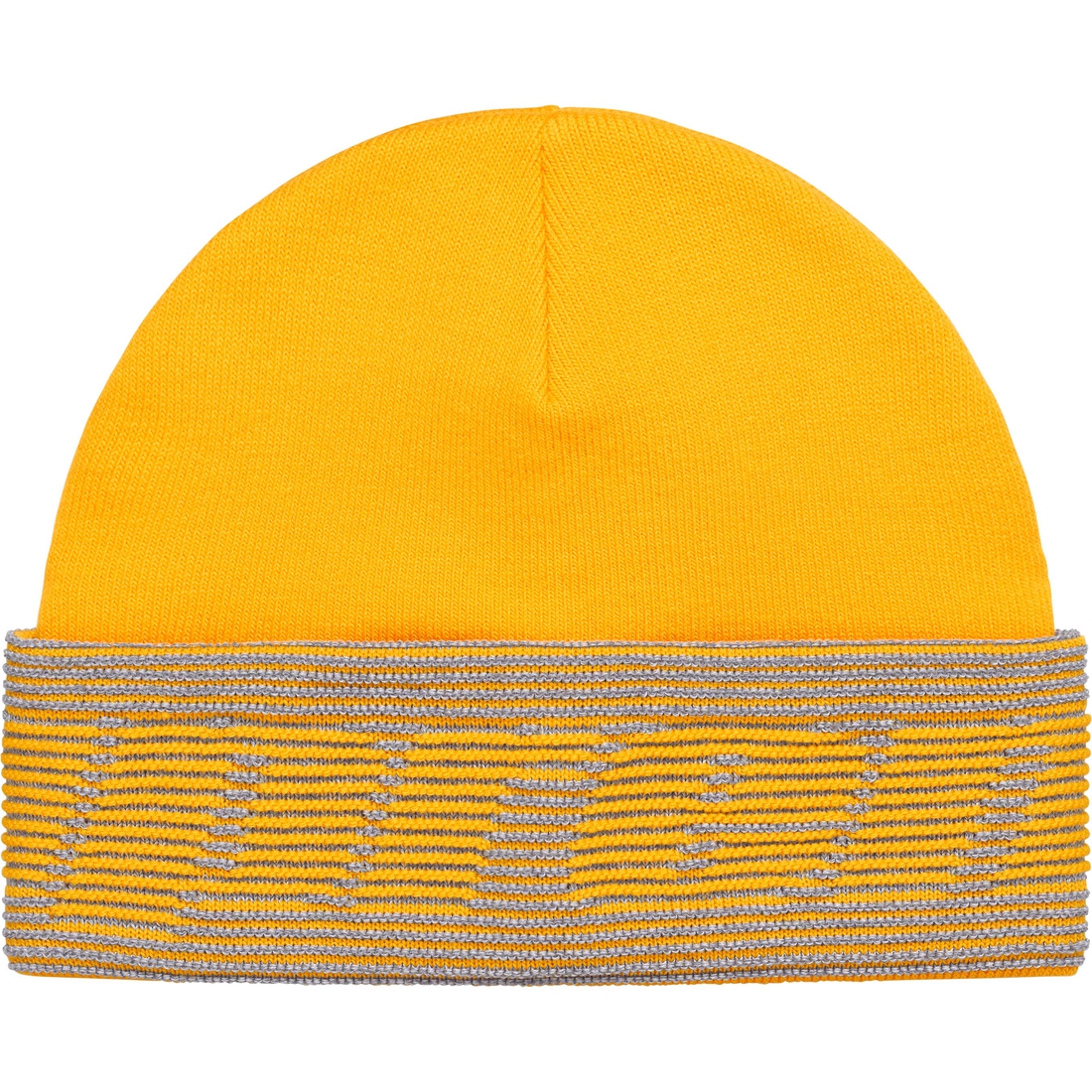 Supreme Reflective Jacquard Beanie (FW24) - Mustard - $40