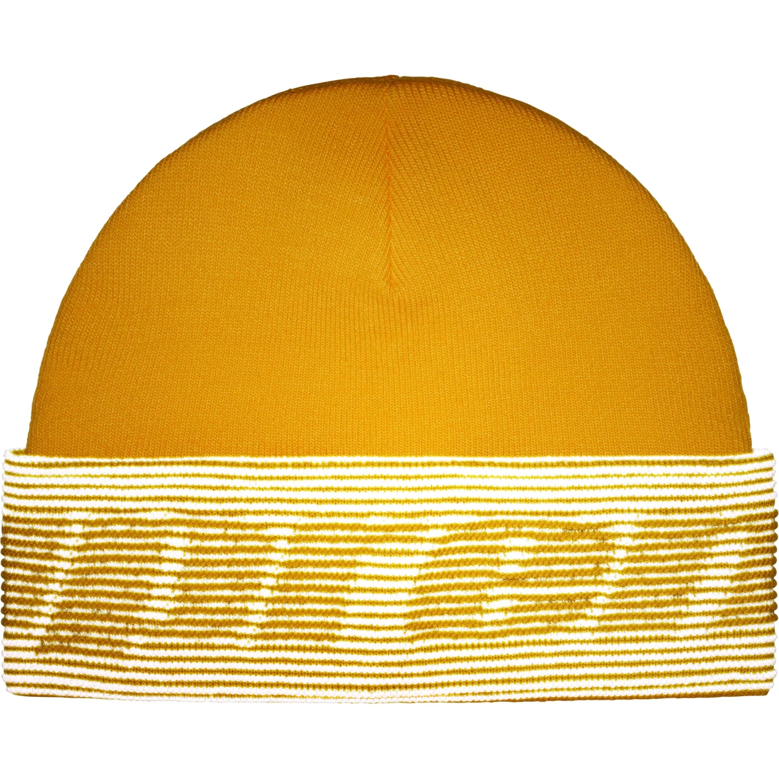 Supreme Reflective Jacquard Beanie (FW24) - Mustard - $40