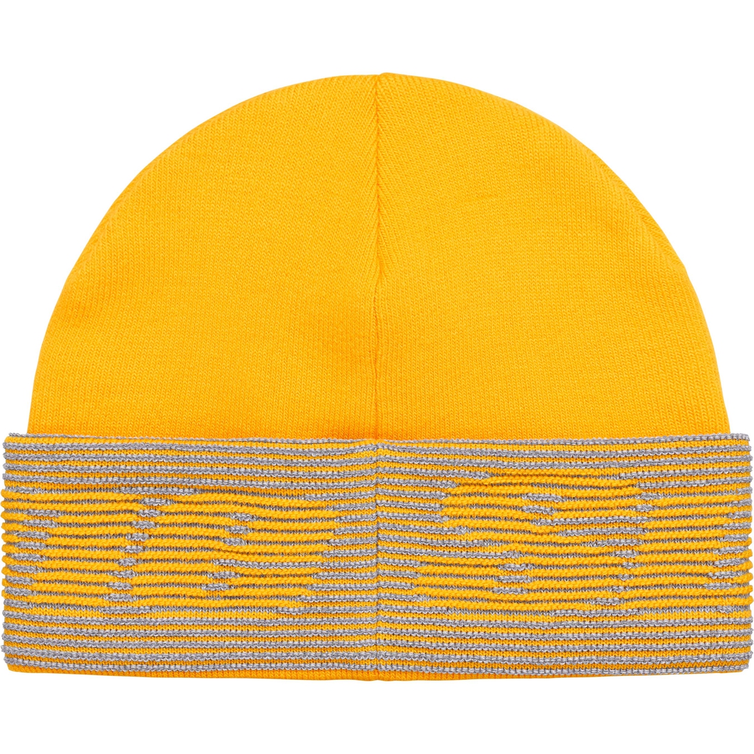Supreme Reflective Jacquard Beanie (FW24) - Mustard - $40