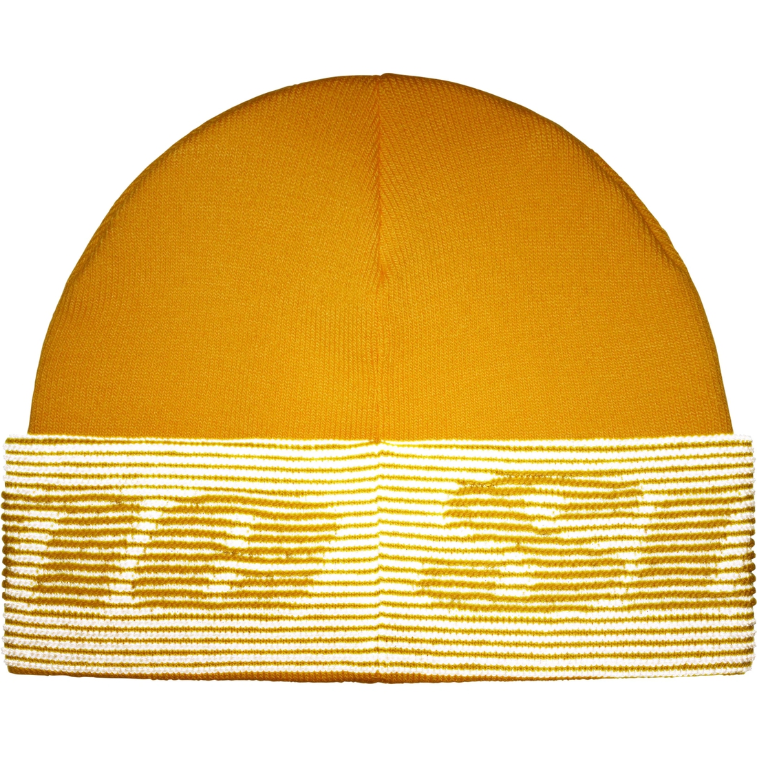 Supreme Reflective Jacquard Beanie (FW24) - Mustard - $40