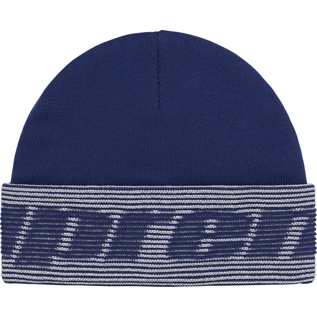 Supreme Reflective Jacquard Beanie (FW24) - Navy - $40