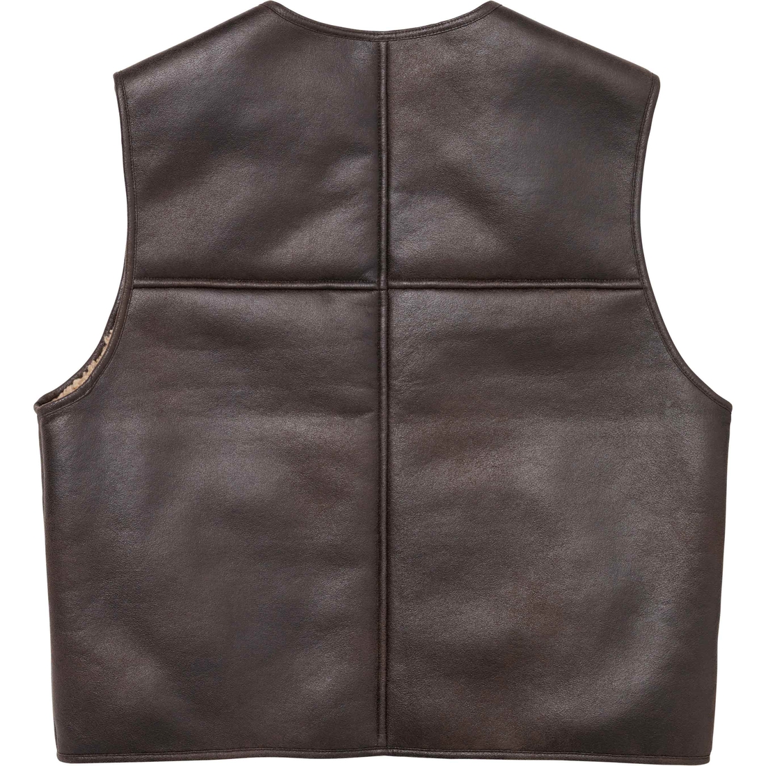 Supreme Reversible Faux Shearling Vest (FW24) - Brown - $188