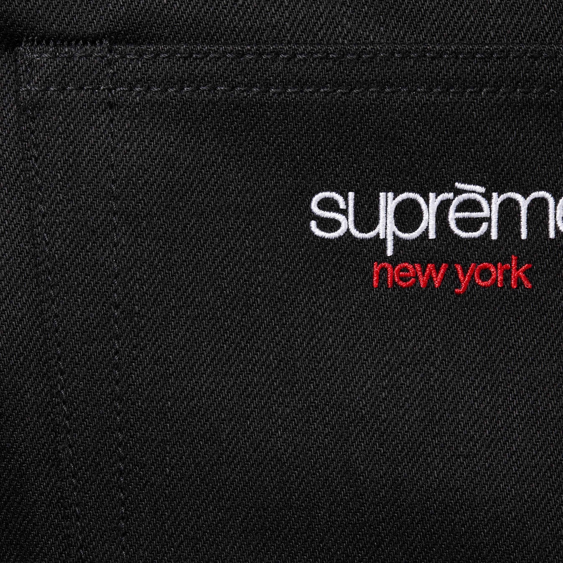 Supreme Rigid Baggy Selvedge Jean (FW24) - Rigid Black - $188