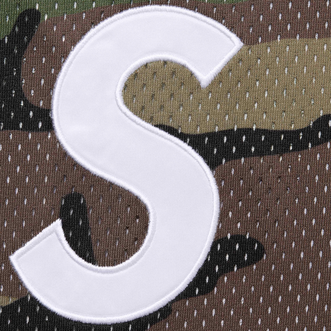 Supreme S Logo Baseball Henley (FW24) - Woodland Camo - $118
