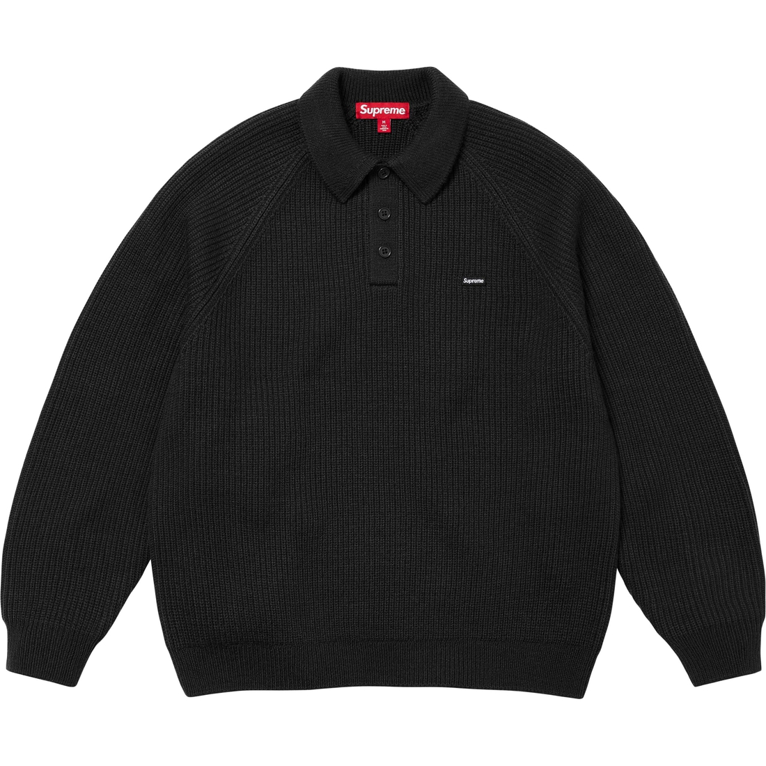 Supreme Small Box Polo Sweater (FW24) - Black - $148