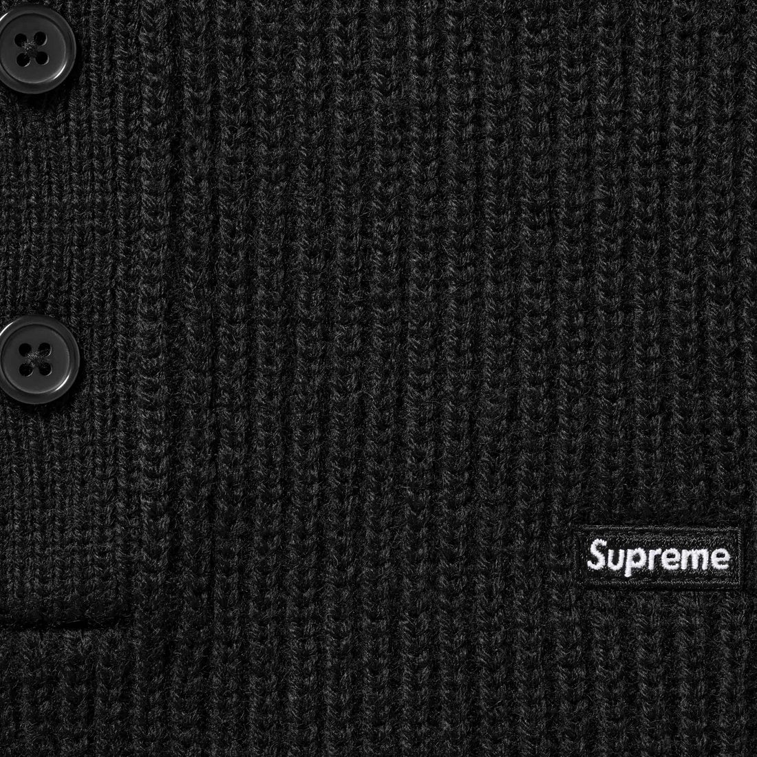 Supreme Small Box Polo Sweater (FW24) - Black - $148
