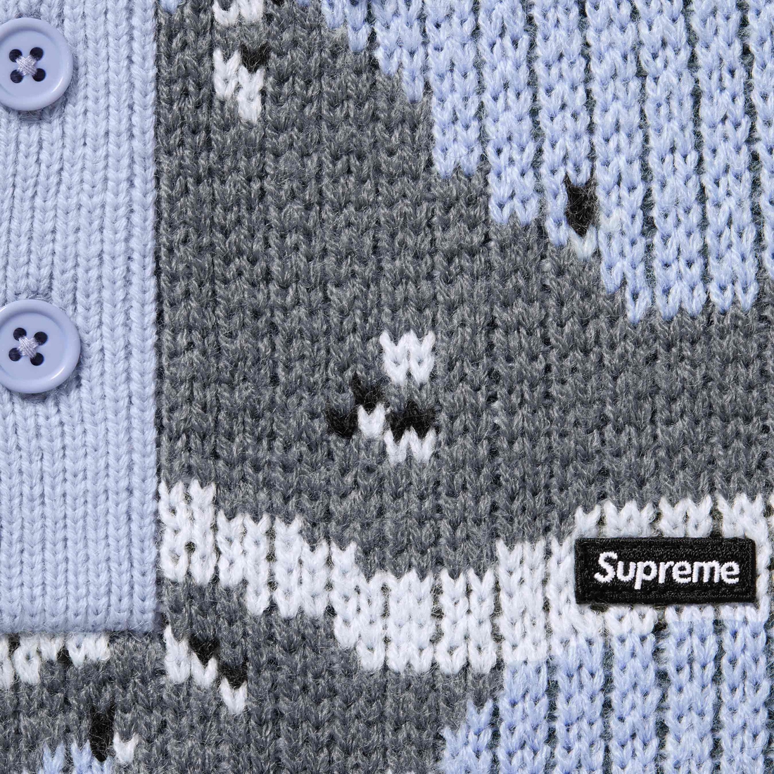 Supreme Small Box Polo Sweater (FW24) - Blue Camo - $148