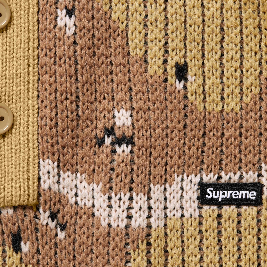 Supreme Small Box Polo Sweater (FW24) - Desert Camo - $148