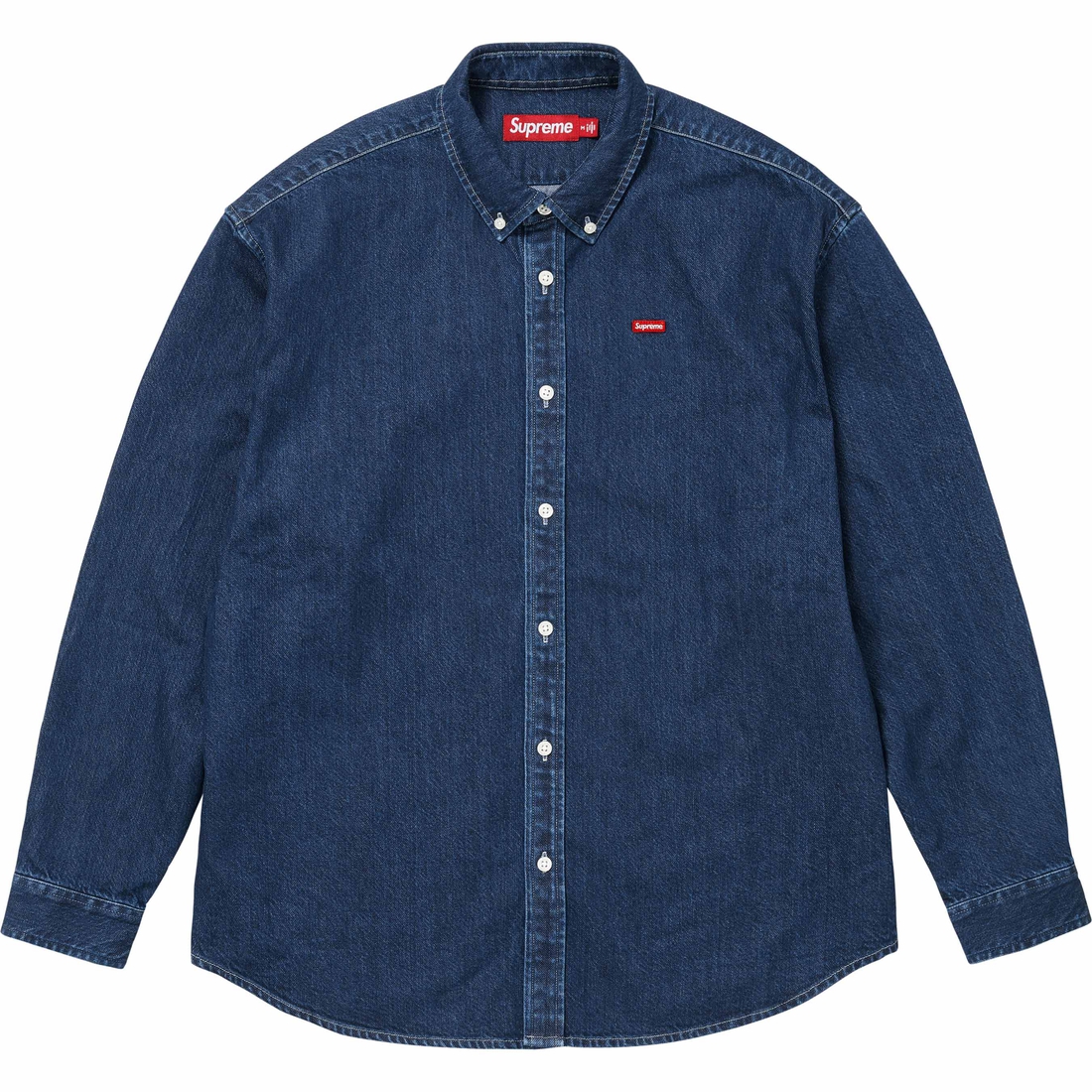 Supreme Small Box Shirt (FW24) - Rinsed Denim - $138