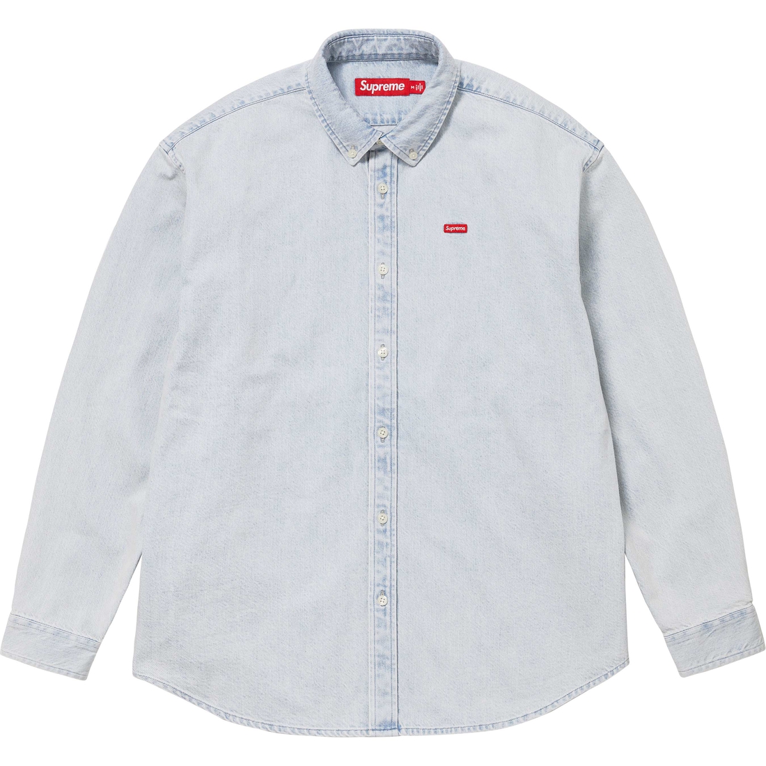 Supreme Small Box Shirt (FW24) - Washed Denim - $138