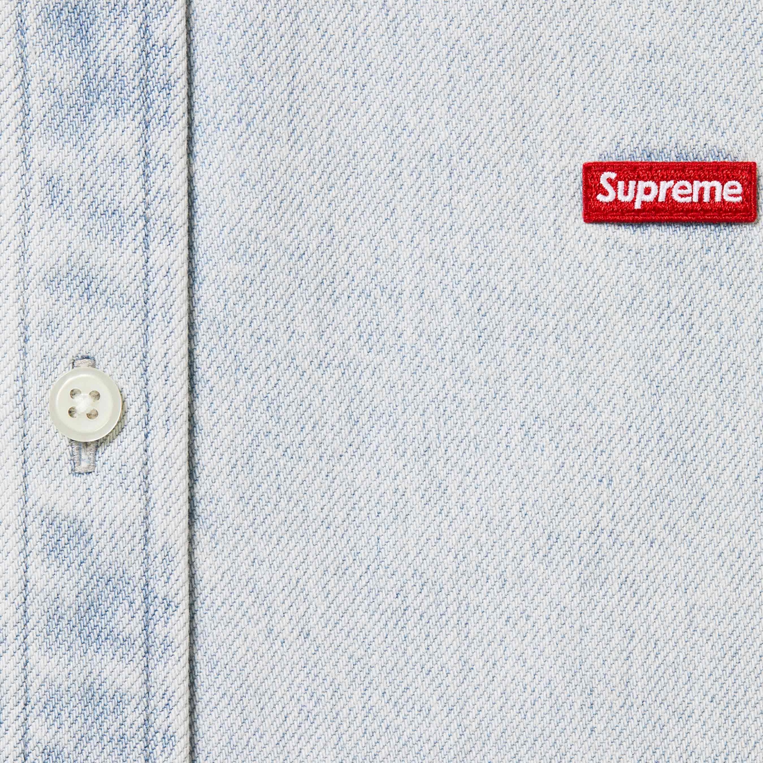 Supreme Small Box Shirt (FW24) - Washed Denim - $138