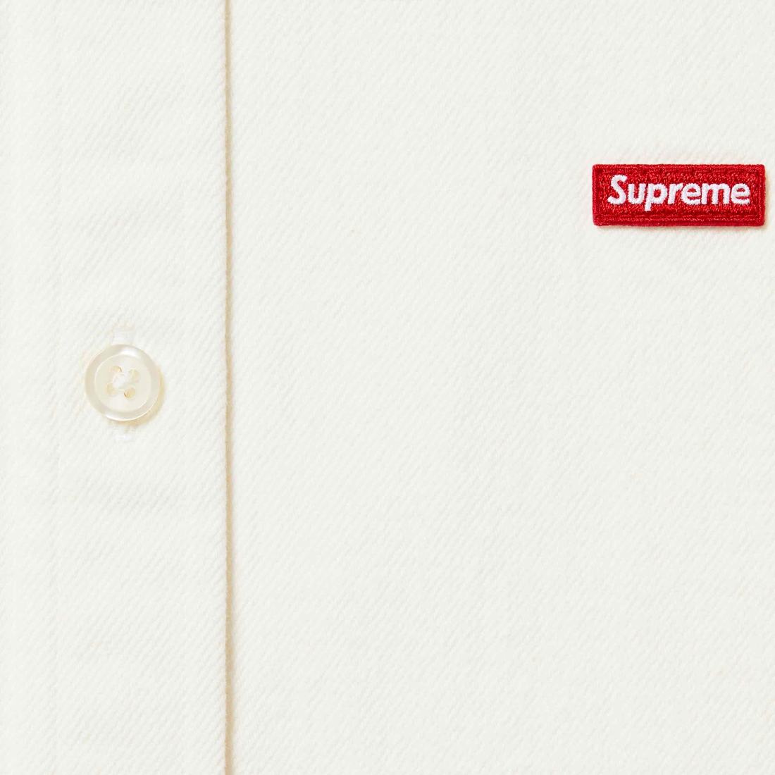 Supreme Small Box Shirt (FW24) - White Denim - $138