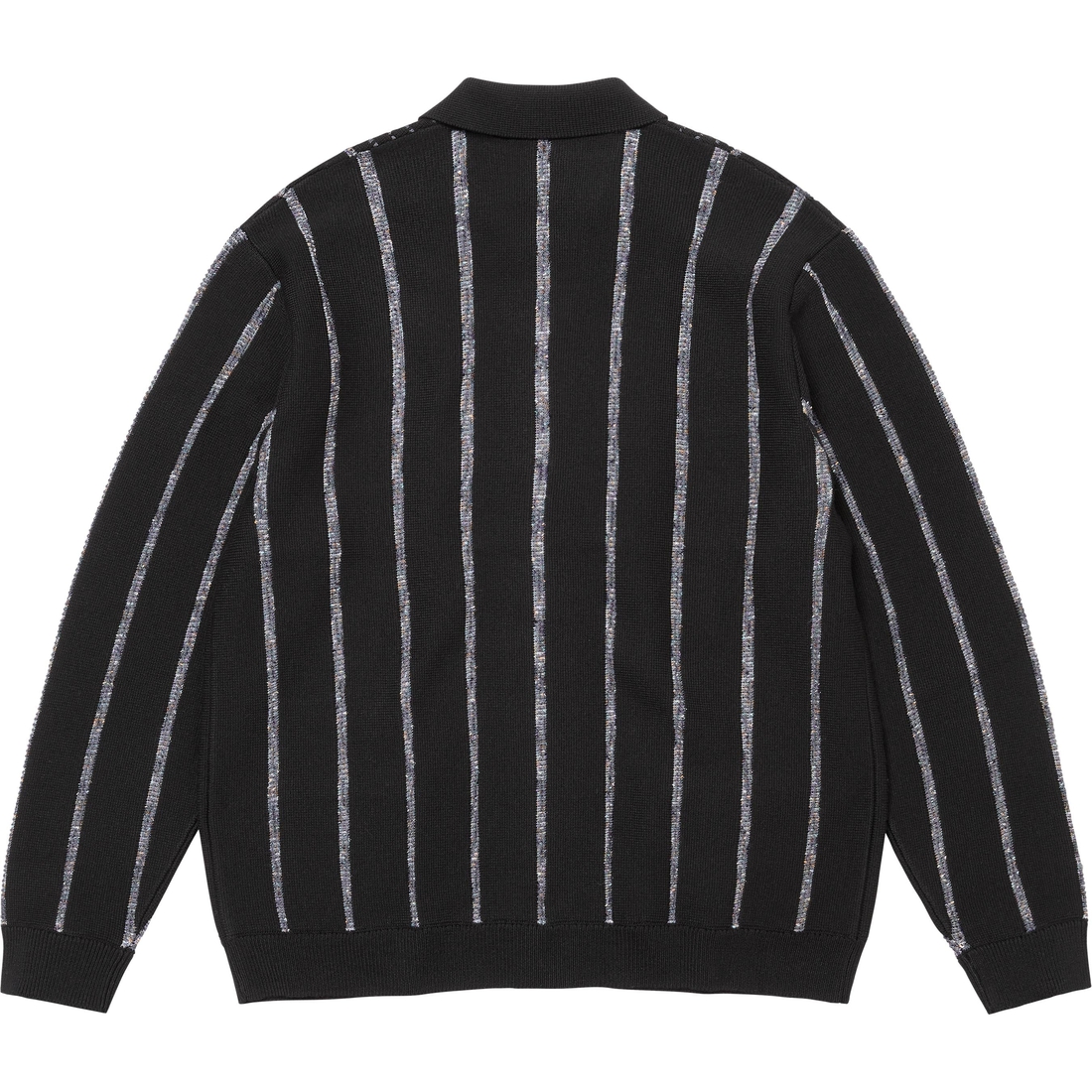 Supreme Speckle Stripe Zip Up Cardigan (FW24) - Black - $178