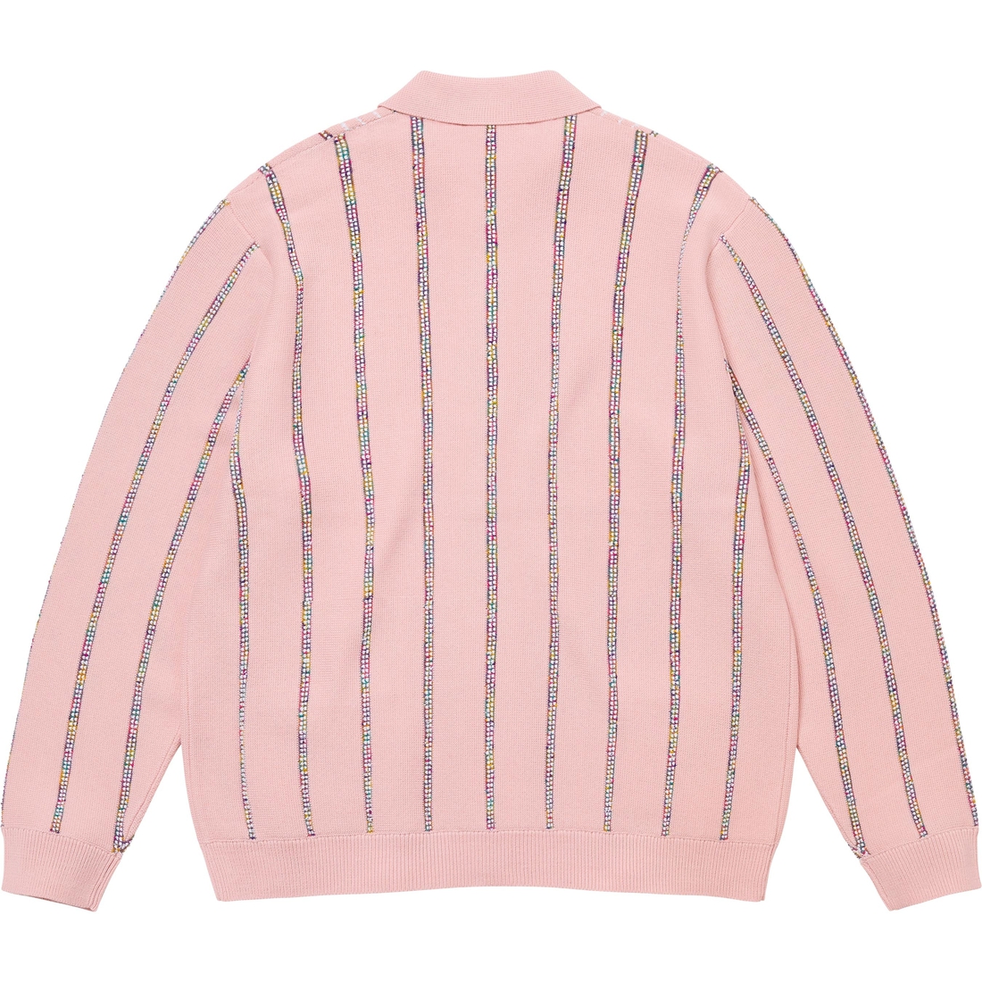 Supreme Speckle Stripe Zip Up Cardigan (FW24) - Pink - $178