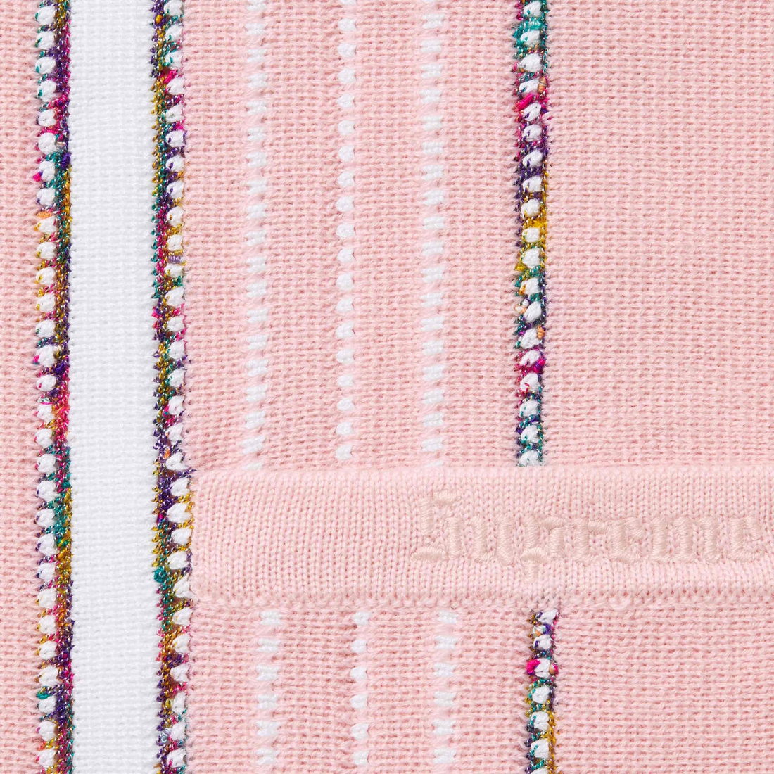 Supreme Speckle Stripe Zip Up Cardigan (FW24) - Pink - $178