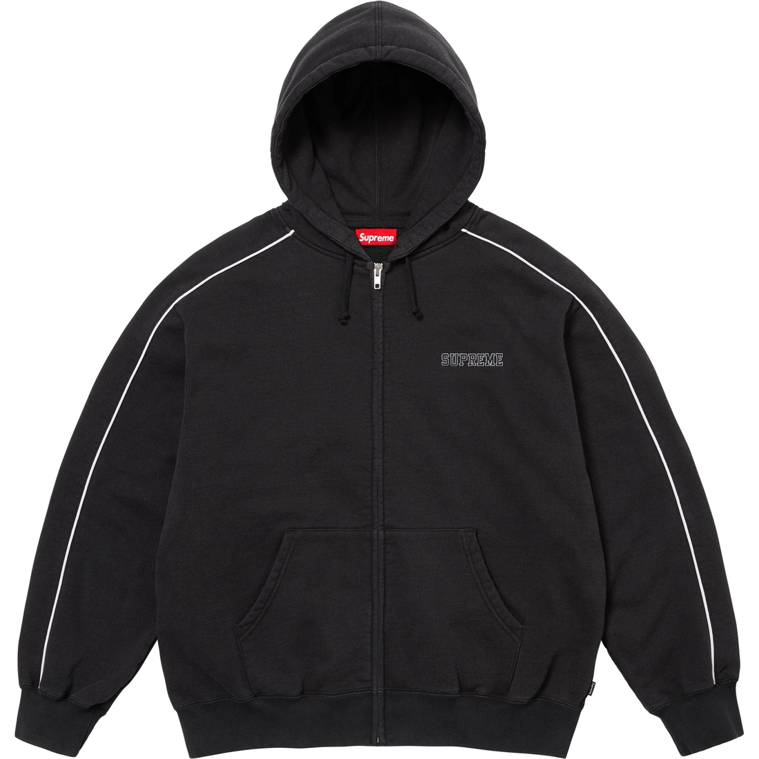 Supreme State Zip Up Hooded Sweatshirt (FW24) - Black - $188