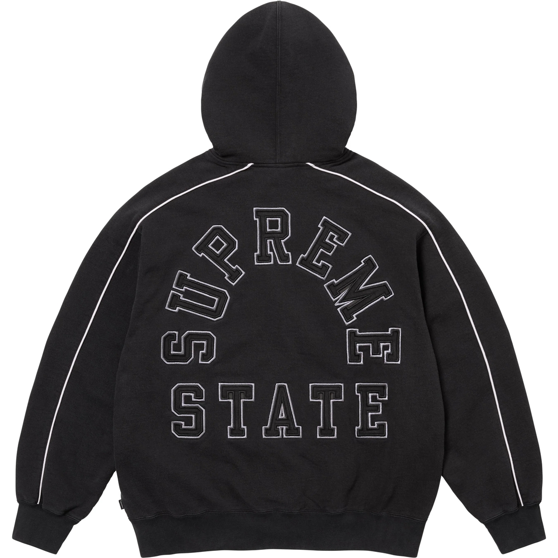 Supreme State Zip Up Hooded Sweatshirt (FW24) - Black - $188