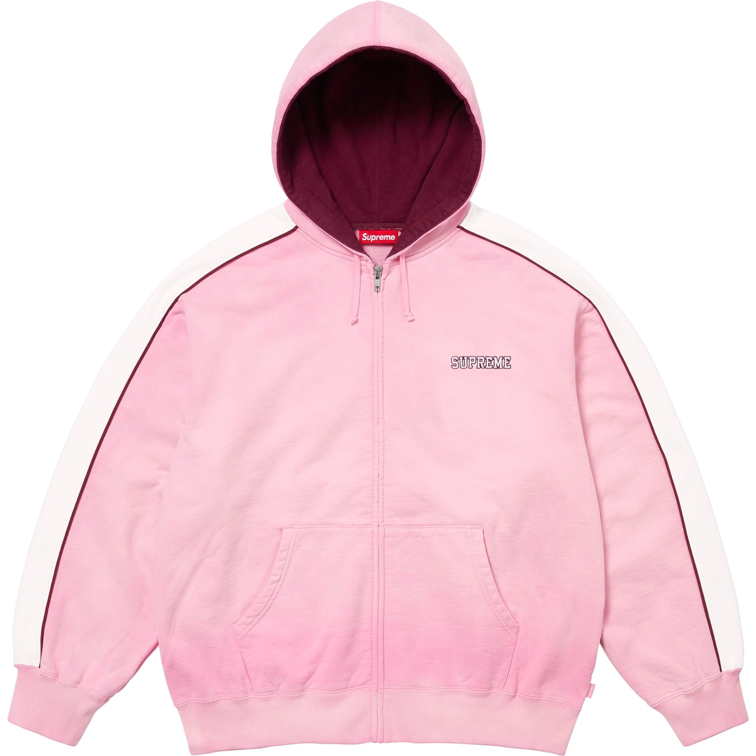 Supreme State Zip Up Hooded Sweatshirt (FW24) - Pink - $188