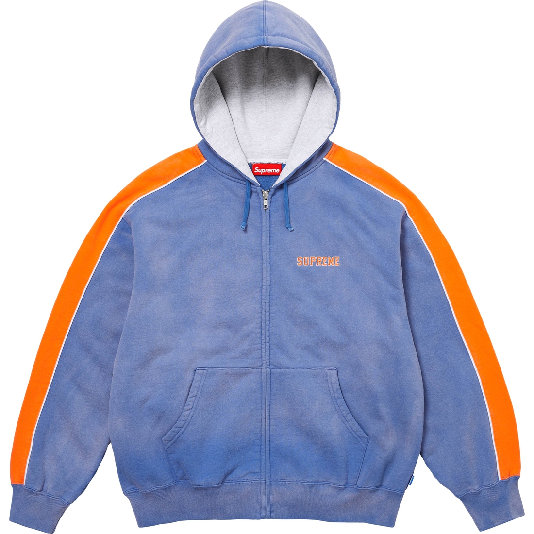 Supreme State Zip Up Hooded Sweatshirt (FW24) - Washed Royal - $188