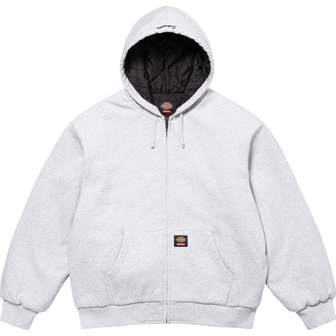 Supreme Supreme Dickies Quilted Lined Zip Up Hooded Sweatshirt (FW24) - Ash Grey - $148