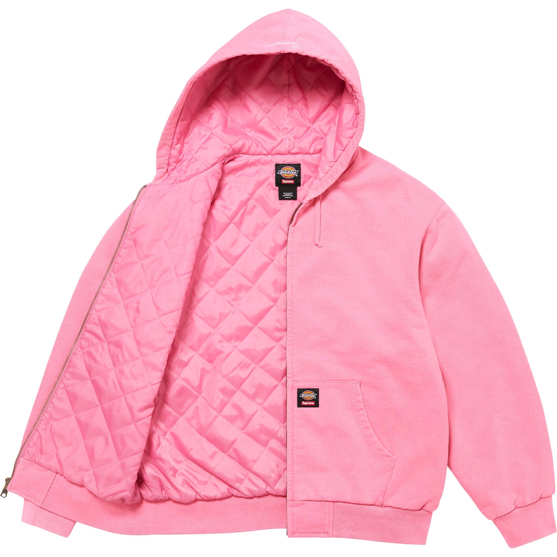 Supreme Supreme Dickies Quilted Lined Zip Up Hooded Sweatshirt (FW24) - Dusty Pink - $148