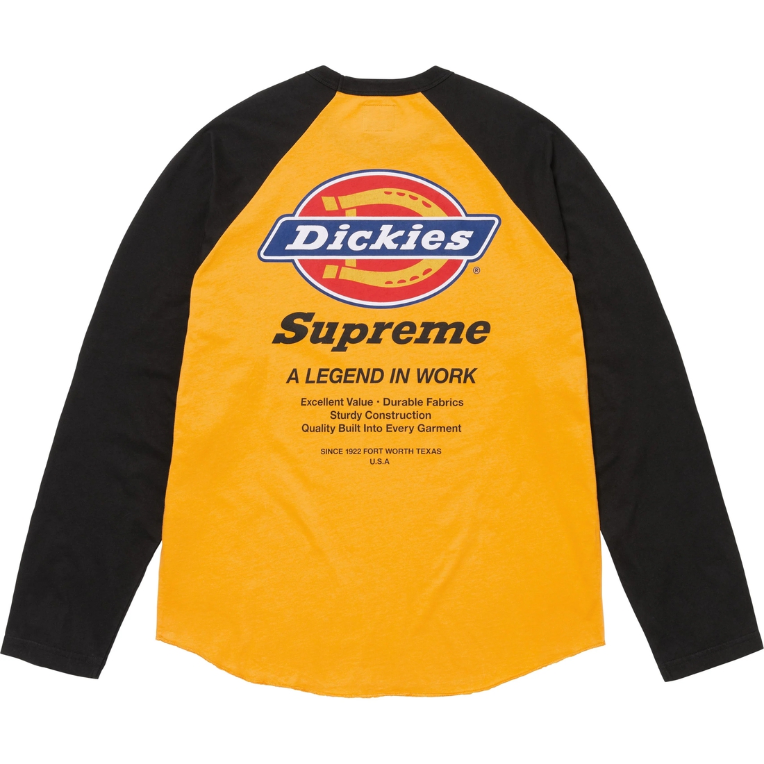 Supreme Supreme Dickies Raglan L S Top (FW24) - Gold - $68