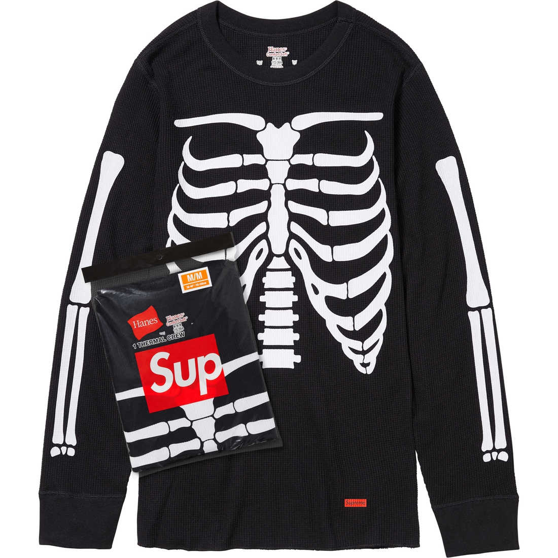 Supreme Supreme Hanes Bones Thermal Crew (1 Pack) (FW24) - Black - $32