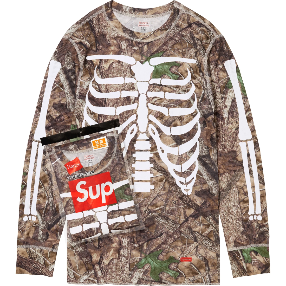 Supreme Supreme Hanes Bones Thermal Crew (1 Pack) (FW24) - TrueTimber® HTC Fall Camo - $32