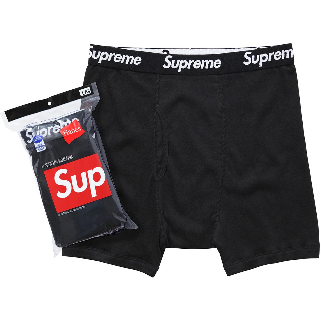 Supreme Supreme Hanes Boxer Briefs (4 Pack) (FW24) - Black - $40