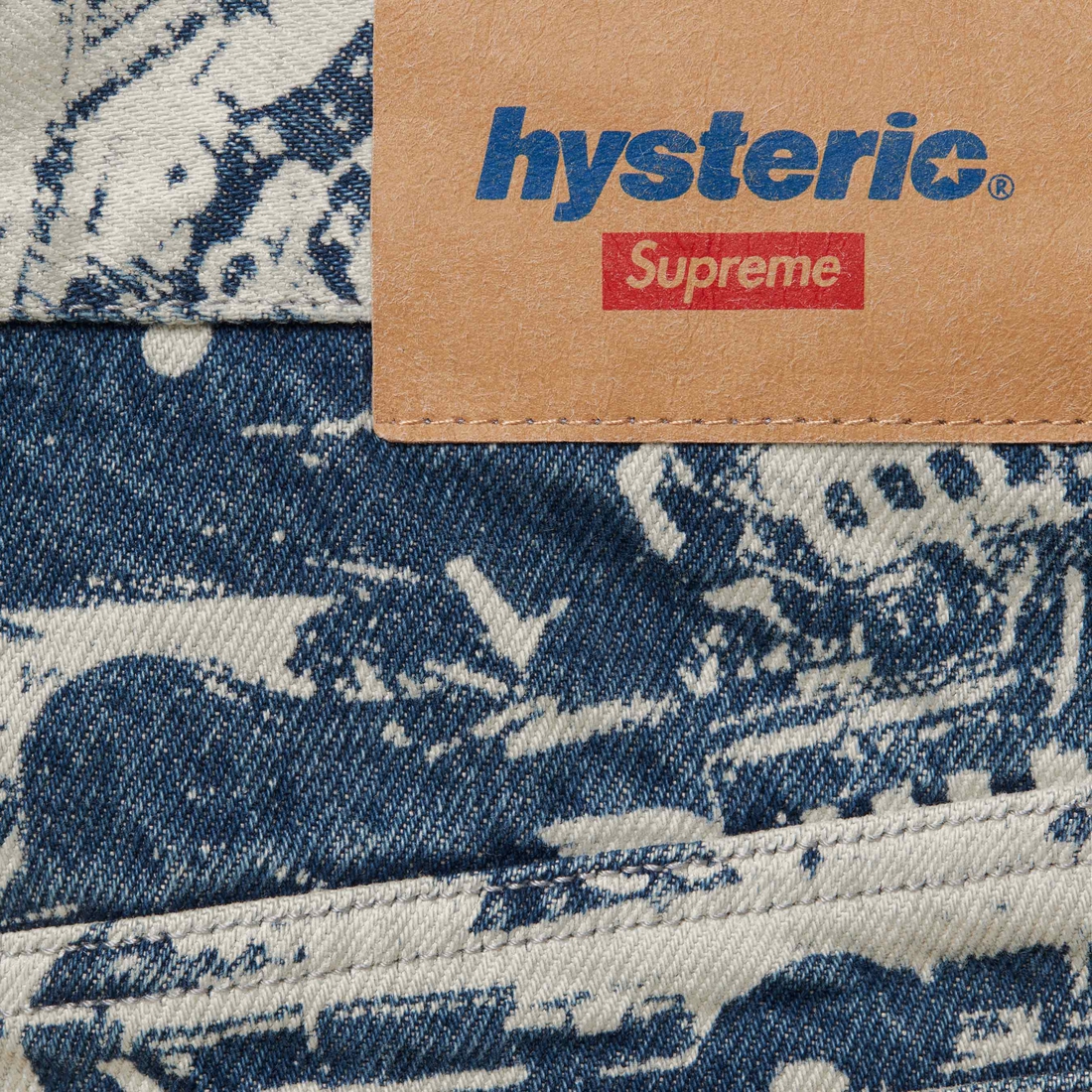 Supreme Supreme HYSTERIC GLAMOUR Cars Baggy Jean (FW24) - Washed Indigo - $188