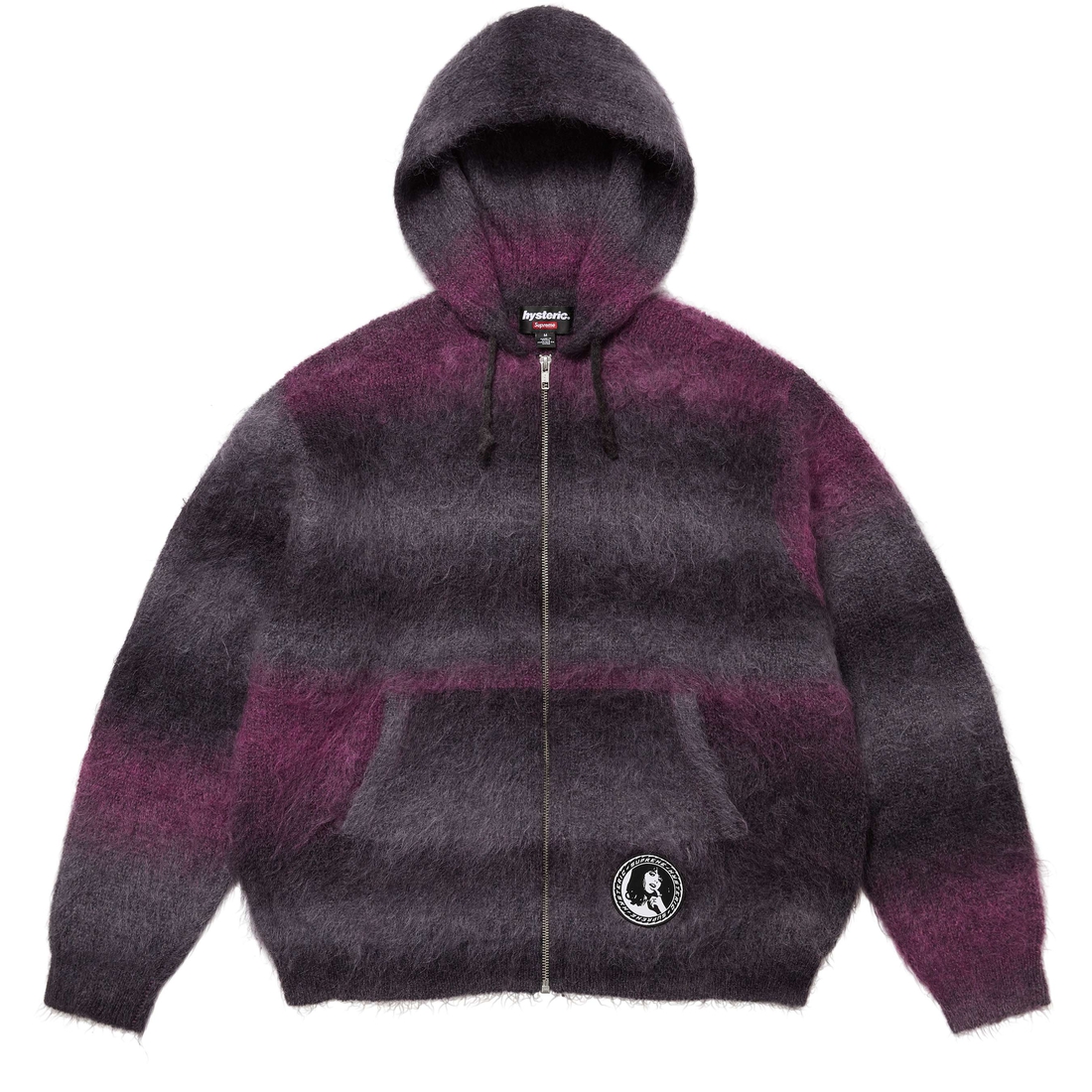 Supreme Supreme HYSTERIC GLAMOUR Mohair Zip Up Hooded Sweater (FW24) - Black - $298