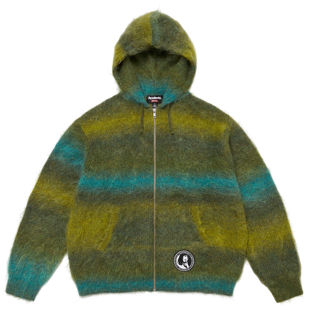 Supreme Supreme HYSTERIC GLAMOUR Mohair Zip Up Hooded Sweater (FW24) - Olive - $298