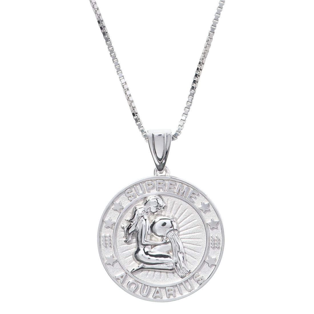 Supreme Supreme Jacob&Co Sterling Silver Zodiac Pendant (FW24) - Silver - Aquarius - $598