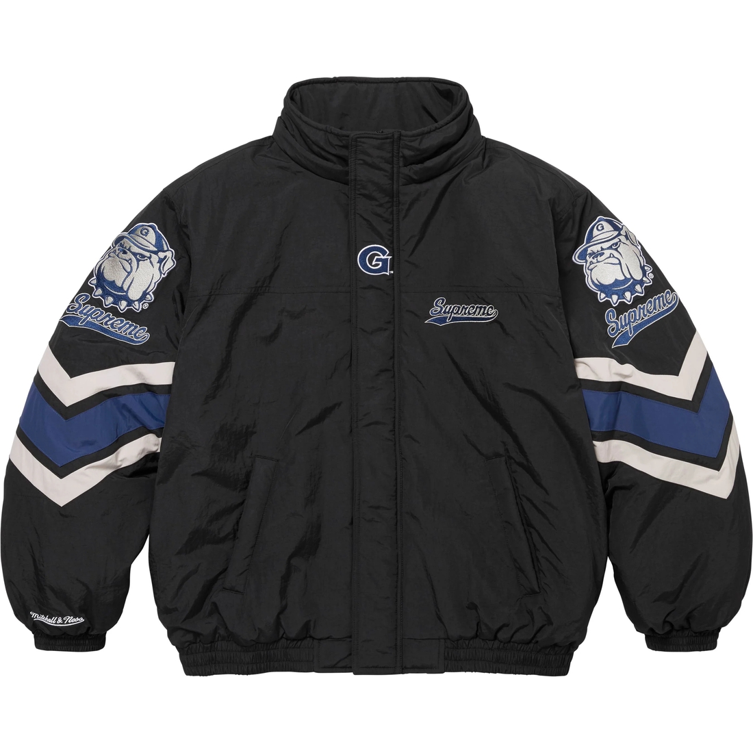 Supreme Supreme Mitchell & Ness NCAA Hooded Stadium Jacket (FW24) - Black - $368