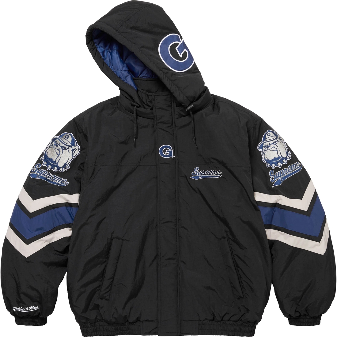 Supreme Supreme Mitchell & Ness NCAA Hooded Stadium Jacket (FW24) - Black - $368