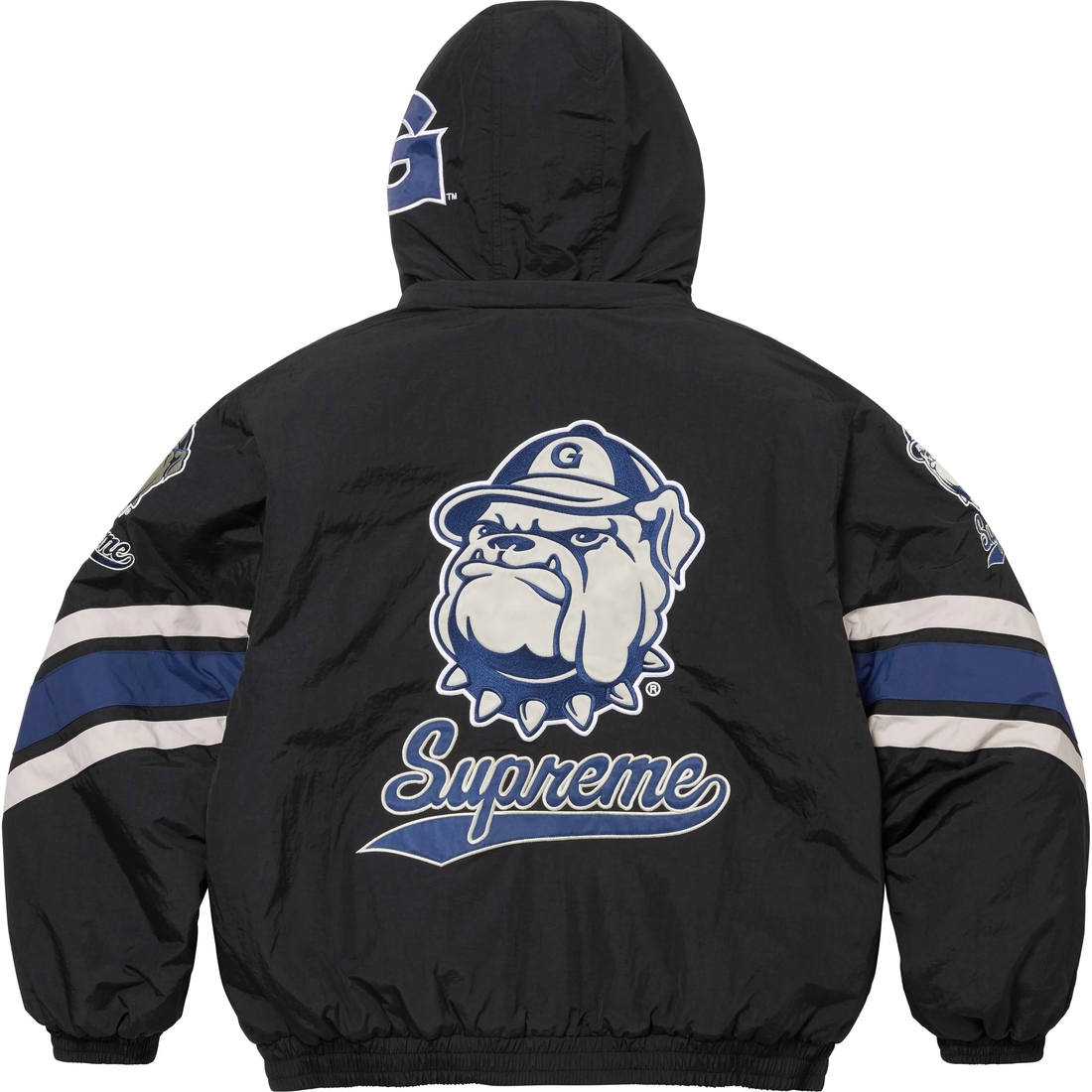 Supreme Supreme Mitchell & Ness NCAA Hooded Stadium Jacket (FW24) - Black - $368