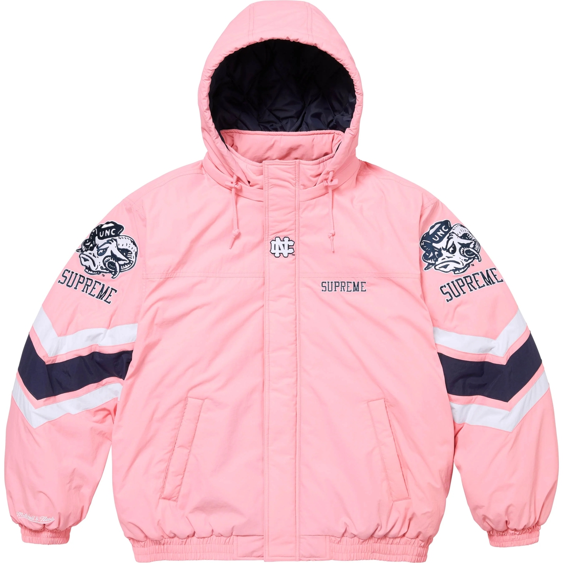 Supreme Supreme Mitchell & Ness NCAA Hooded Stadium Jacket (FW24) - Pink - $368