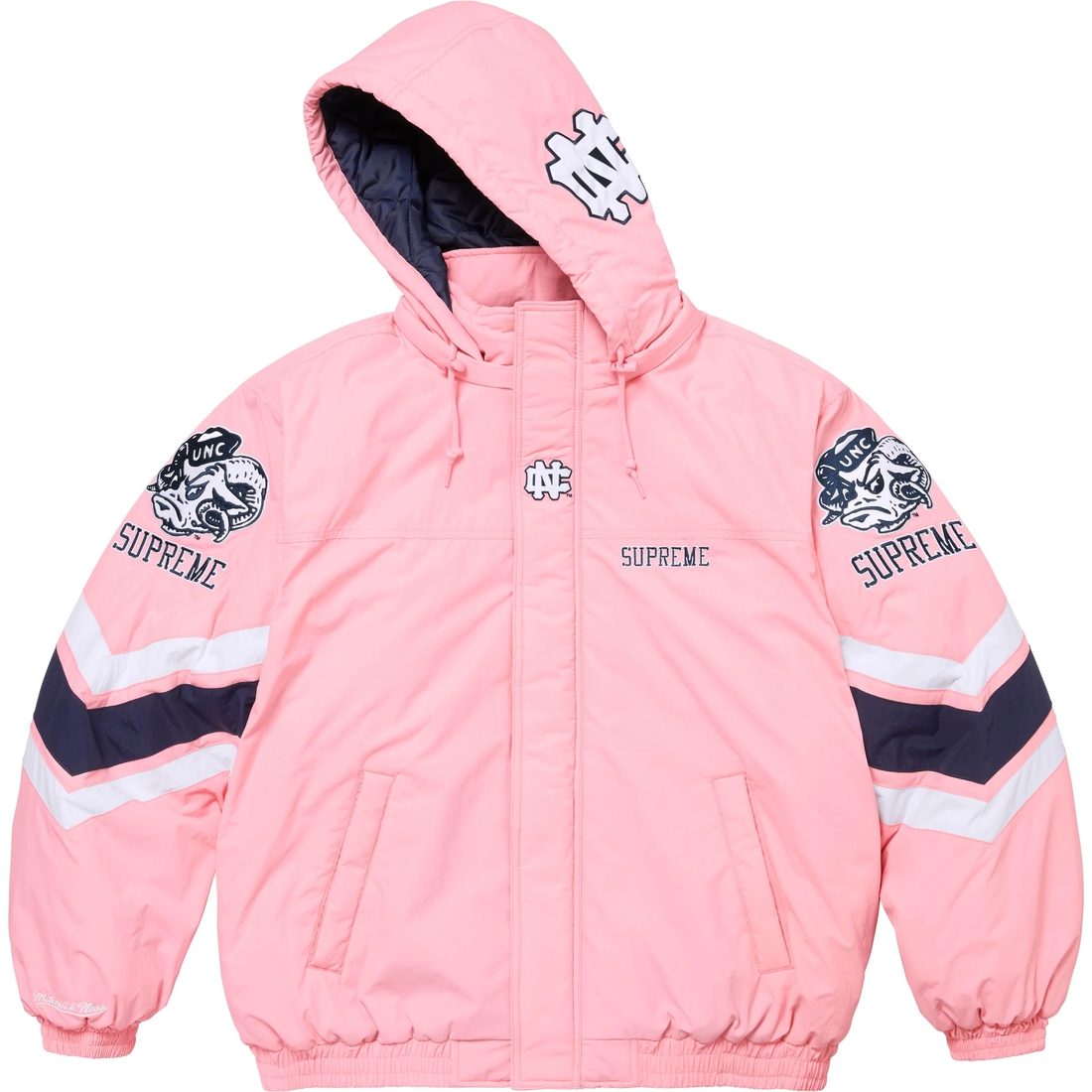 Supreme Supreme Mitchell & Ness NCAA Hooded Stadium Jacket (FW24) - Pink - $368
