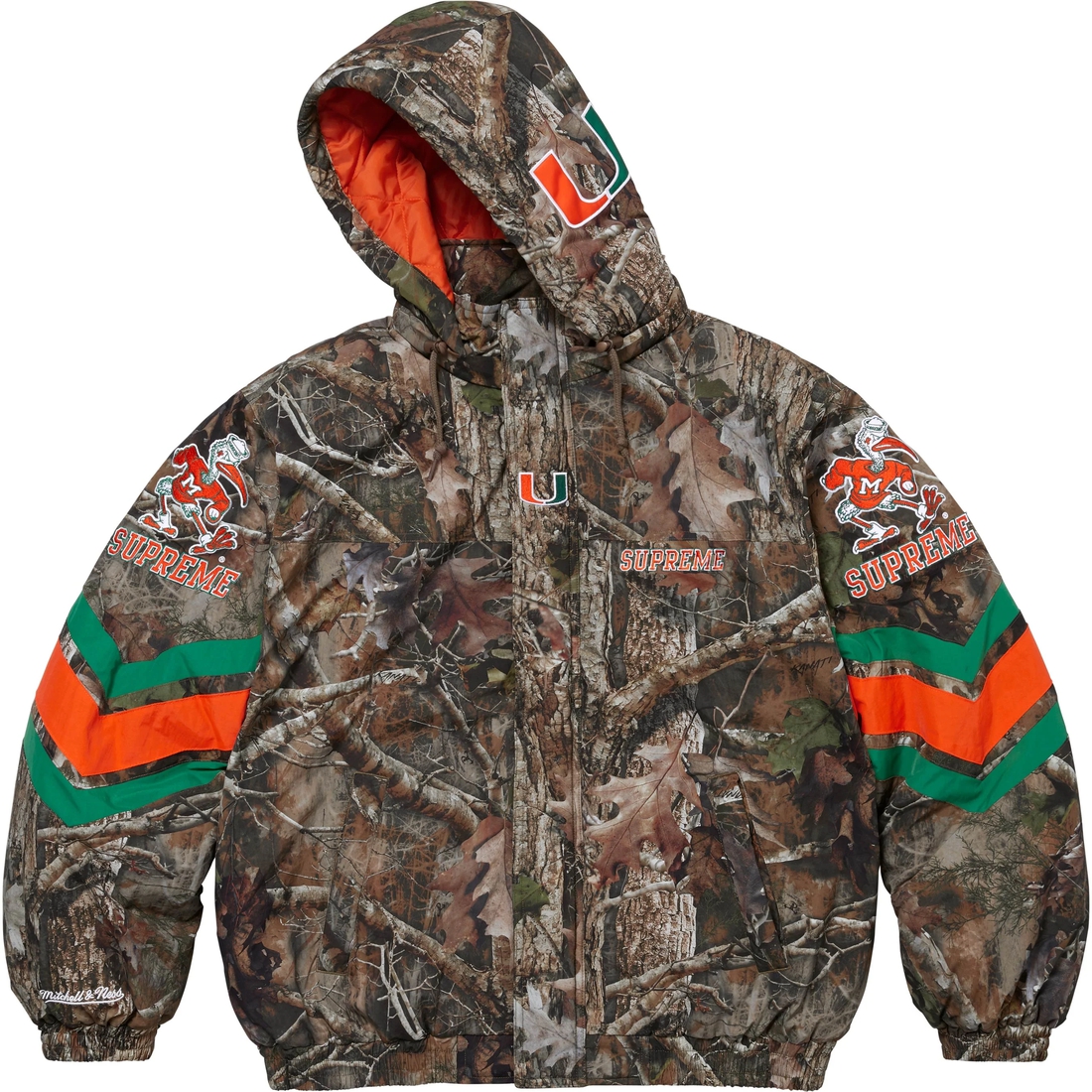 Supreme Supreme Mitchell & Ness NCAA Hooded Stadium Jacket (FW24) - TrueTimber® Kanati Camo - $368