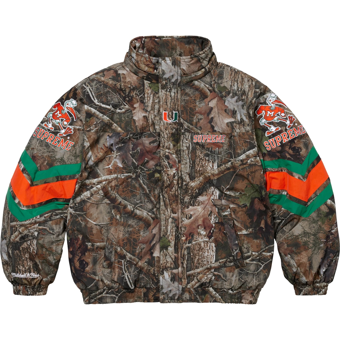 Supreme Supreme Mitchell & Ness NCAA Hooded Stadium Jacket (FW24) - TrueTimber® Kanati Camo - $368