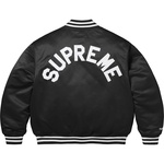 Supreme Supreme Mitchell & Ness Satin Varsity Jacket (FW24) - Black