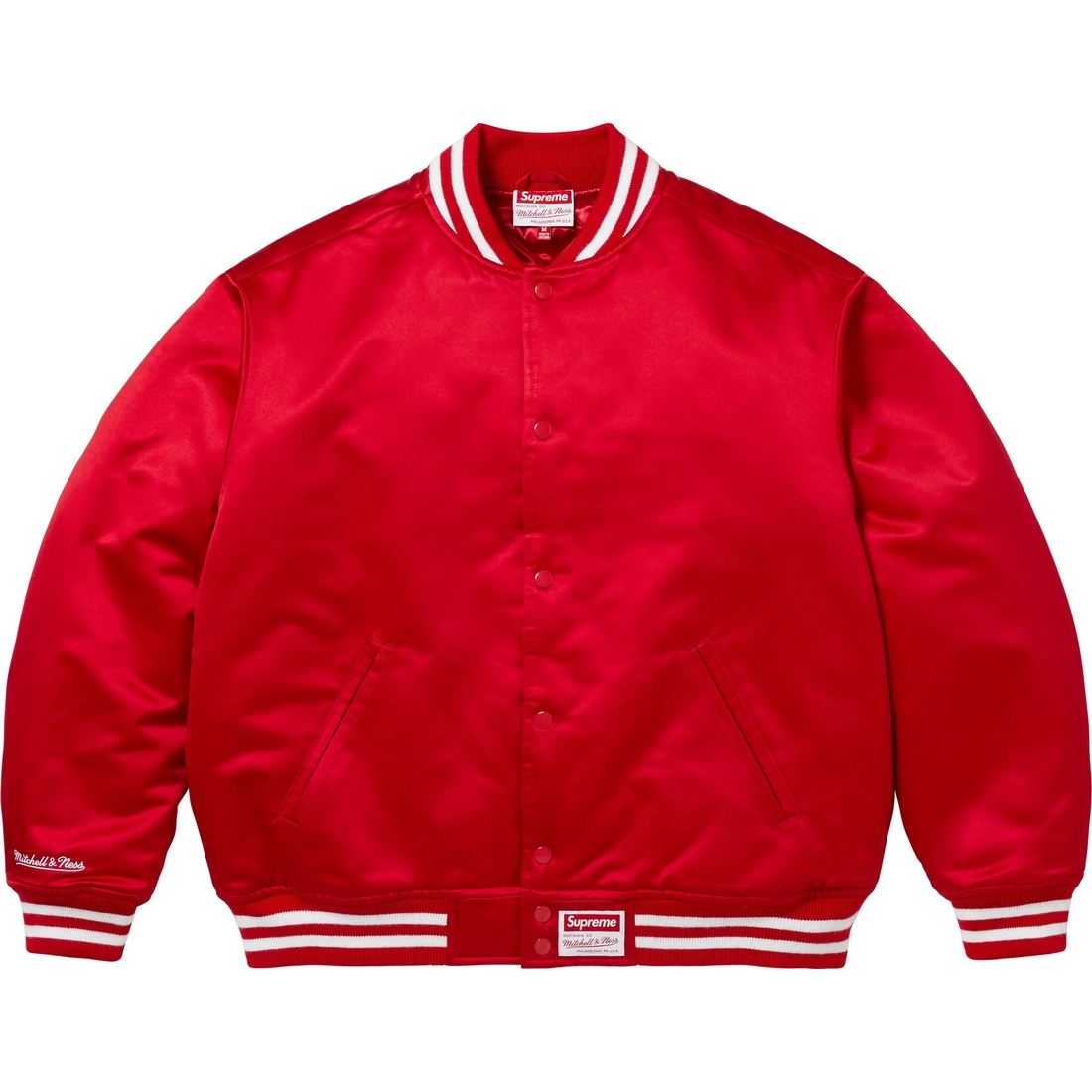 Supreme Supreme Mitchell & Ness Satin Varsity Jacket (FW24) - Red - $248