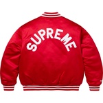 Supreme Supreme Mitchell & Ness Satin Varsity Jacket (FW24) - Red