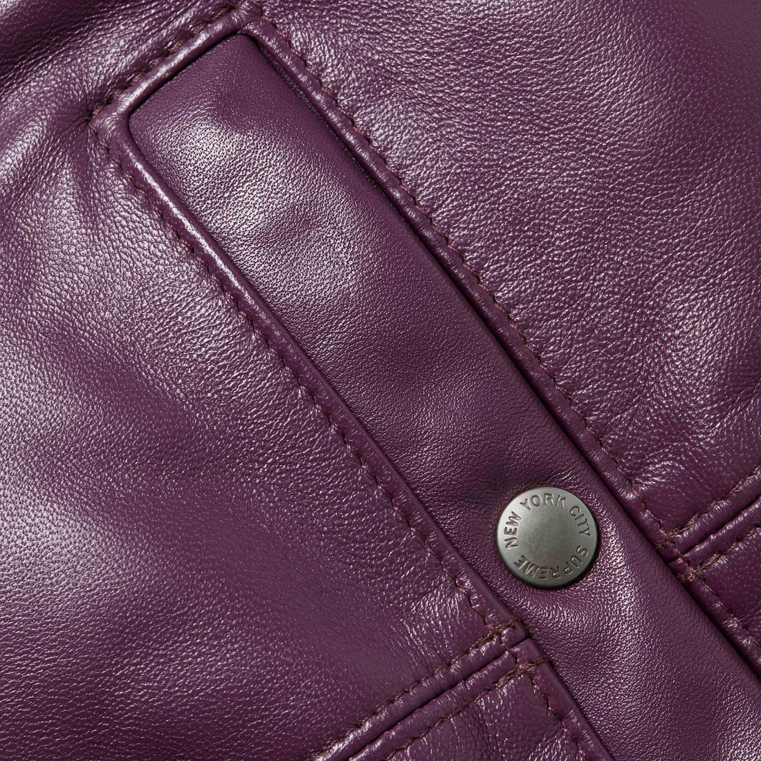Supreme Supreme Schott Chevron Leather Down Puffer Jacket (FW24) - Purple - $1298