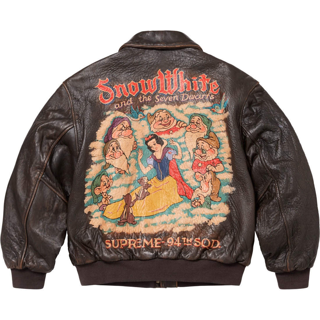Supreme Supreme Schott Snow White Hand-Painted Leather A2 Jacket (FW24) - Brown - $3998