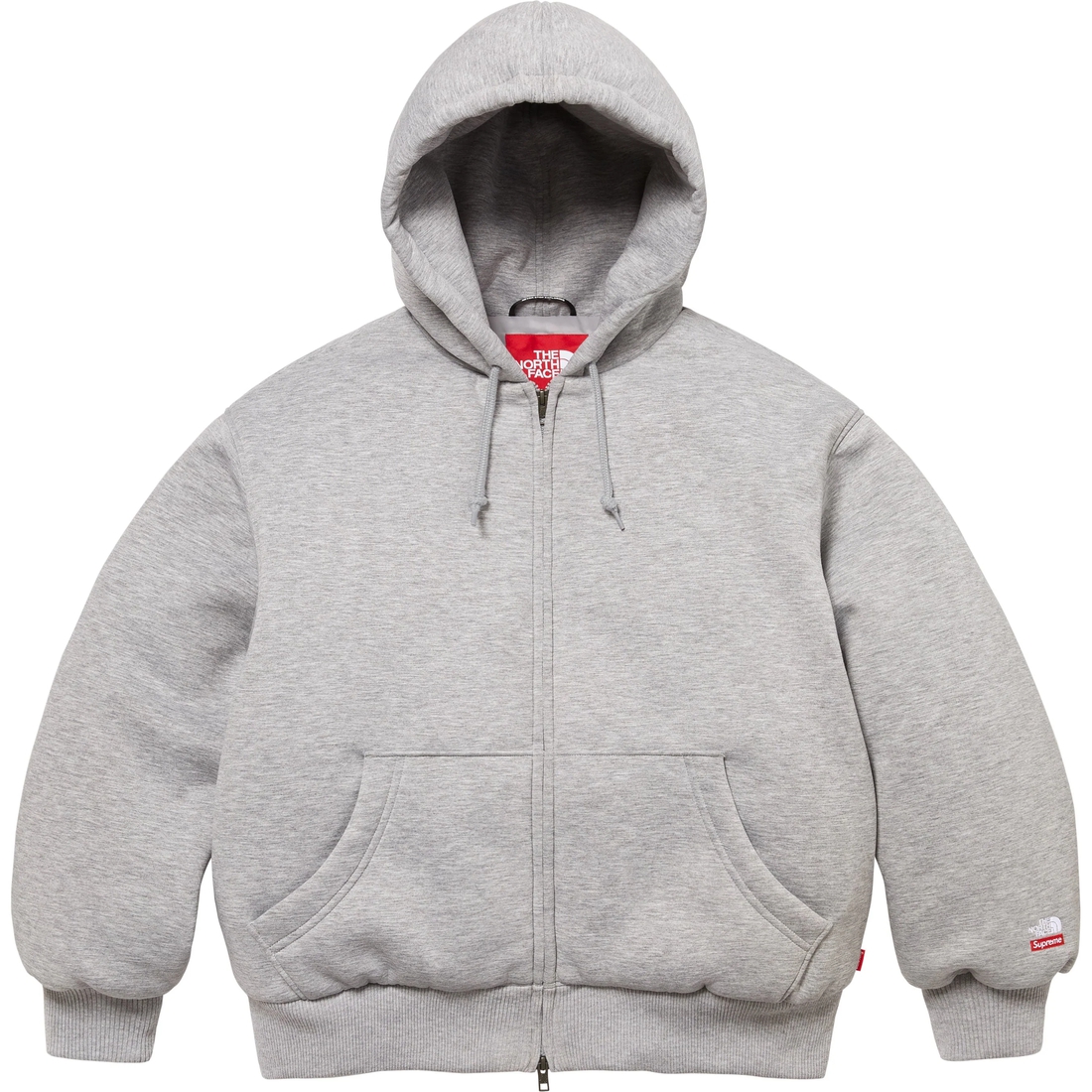 Supreme Supreme The North Face Down Zip Up Hooded Sweatshirt (FW24) - Heather Grey - $298