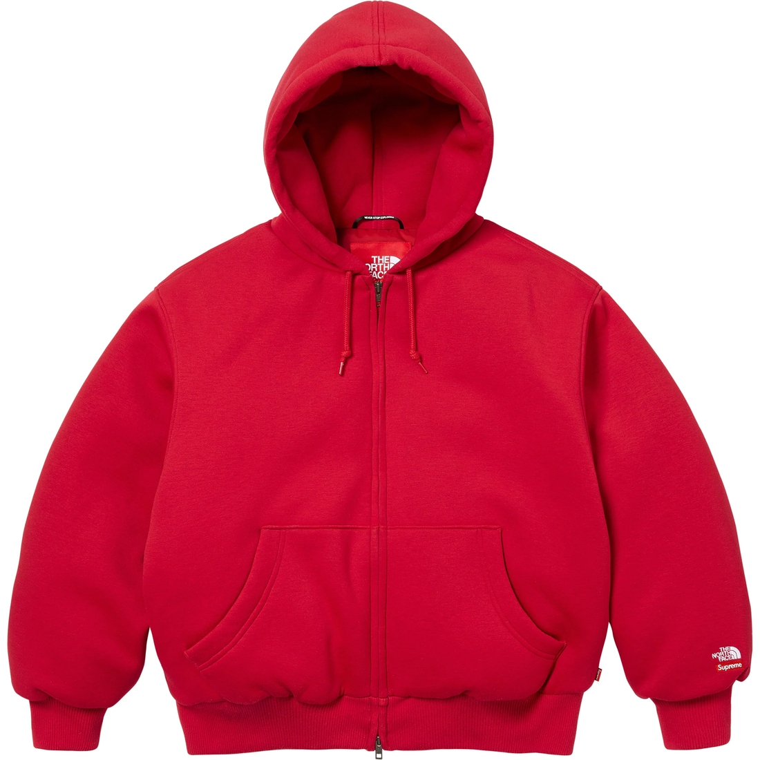 Supreme Supreme The North Face Down Zip Up Hooded Sweatshirt (FW24) - Red - $298