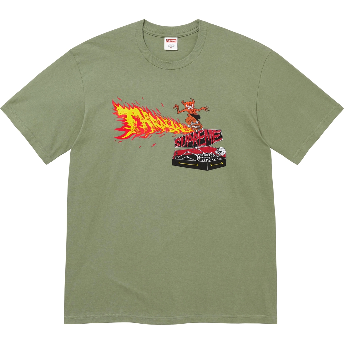 Supreme Supreme Thrasher Back Tail Tee (FW24) - Light Olive - $44